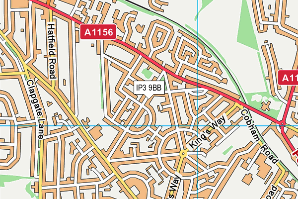 IP3 9BB map - OS VectorMap District (Ordnance Survey)