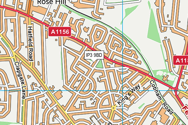 IP3 9BD map - OS VectorMap District (Ordnance Survey)