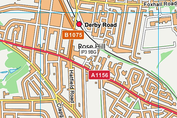 IP3 9BG map - OS VectorMap District (Ordnance Survey)