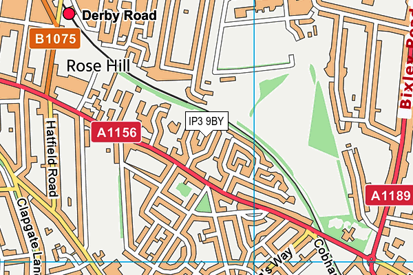 IP3 9BY map - OS VectorMap District (Ordnance Survey)