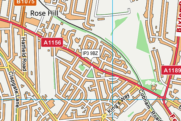 IP3 9BZ map - OS VectorMap District (Ordnance Survey)