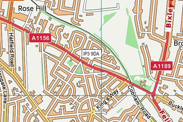 IP3 9DA map - OS VectorMap District (Ordnance Survey)