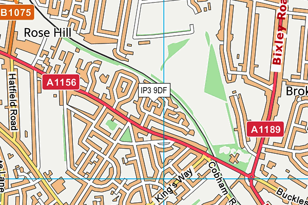 IP3 9DF map - OS VectorMap District (Ordnance Survey)