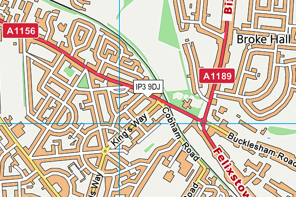 IP3 9DJ map - OS VectorMap District (Ordnance Survey)