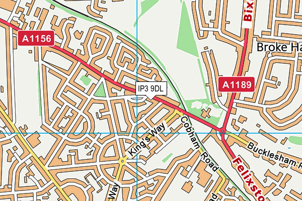 IP3 9DL map - OS VectorMap District (Ordnance Survey)