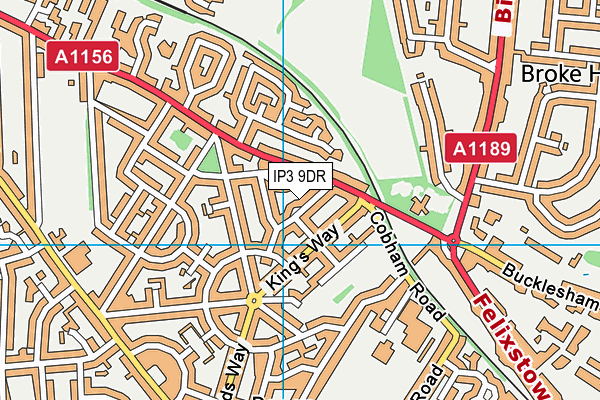 IP3 9DR map - OS VectorMap District (Ordnance Survey)