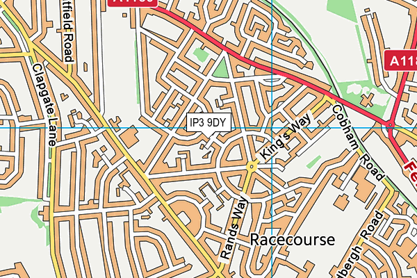 IP3 9DY map - OS VectorMap District (Ordnance Survey)