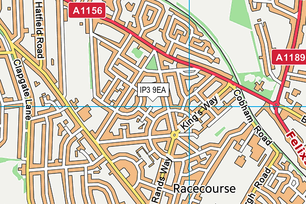 IP3 9EA map - OS VectorMap District (Ordnance Survey)