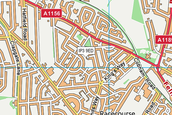 IP3 9ED map - OS VectorMap District (Ordnance Survey)