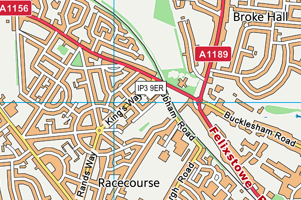 IP3 9ER map - OS VectorMap District (Ordnance Survey)