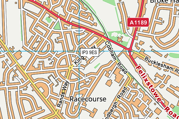 IP3 9ES map - OS VectorMap District (Ordnance Survey)