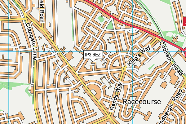 IP3 9EZ map - OS VectorMap District (Ordnance Survey)