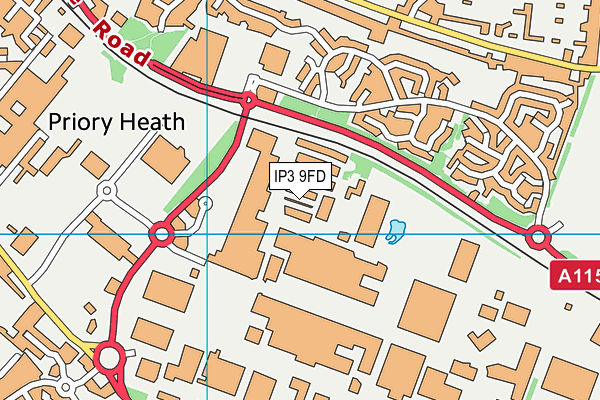 IP3 9FD map - OS VectorMap District (Ordnance Survey)