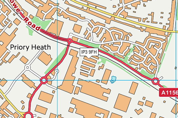 IP3 9FH map - OS VectorMap District (Ordnance Survey)