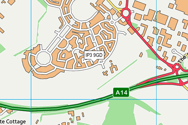 IP3 9GD map - OS VectorMap District (Ordnance Survey)