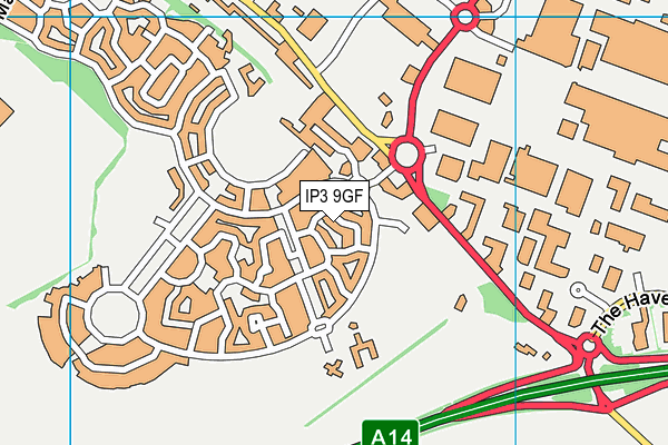 IP3 9GF map - OS VectorMap District (Ordnance Survey)