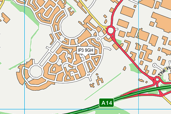 IP3 9GH map - OS VectorMap District (Ordnance Survey)