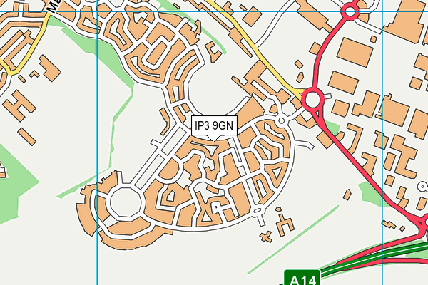IP3 9GN map - OS VectorMap District (Ordnance Survey)