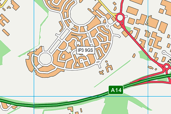 IP3 9GS map - OS VectorMap District (Ordnance Survey)