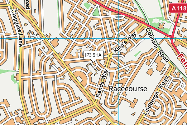 IP3 9HA map - OS VectorMap District (Ordnance Survey)