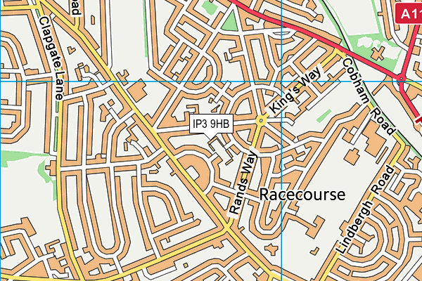 IP3 9HB map - OS VectorMap District (Ordnance Survey)