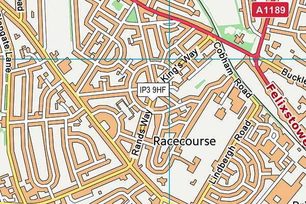 IP3 9HF map - OS VectorMap District (Ordnance Survey)