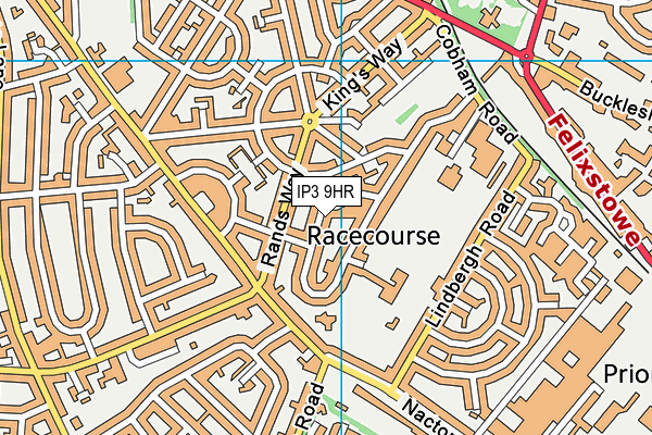 IP3 9HR map - OS VectorMap District (Ordnance Survey)