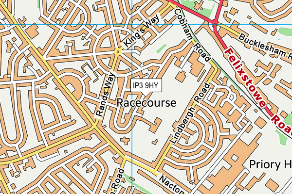 IP3 9HY map - OS VectorMap District (Ordnance Survey)