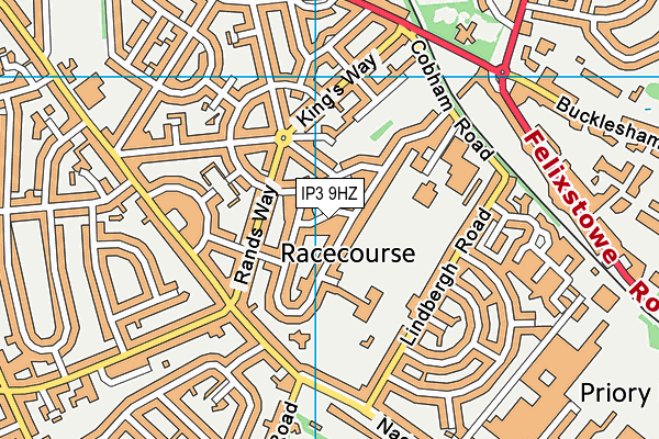 IP3 9HZ map - OS VectorMap District (Ordnance Survey)