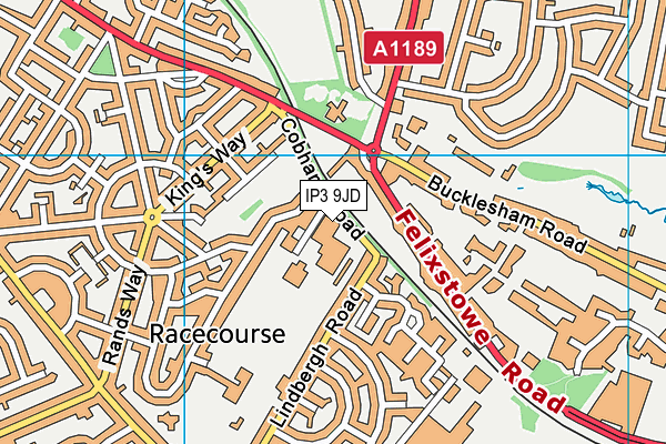 IP3 9JD map - OS VectorMap District (Ordnance Survey)