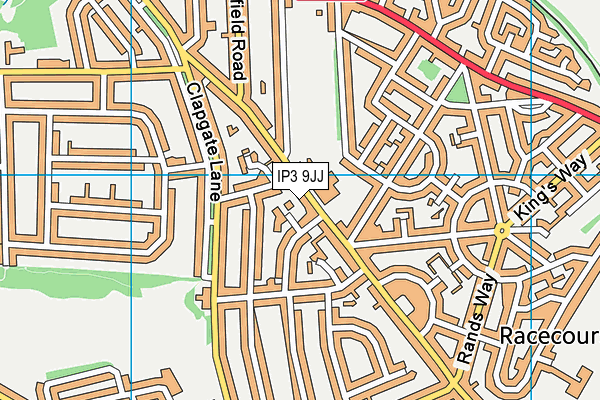 IP3 9JJ map - OS VectorMap District (Ordnance Survey)