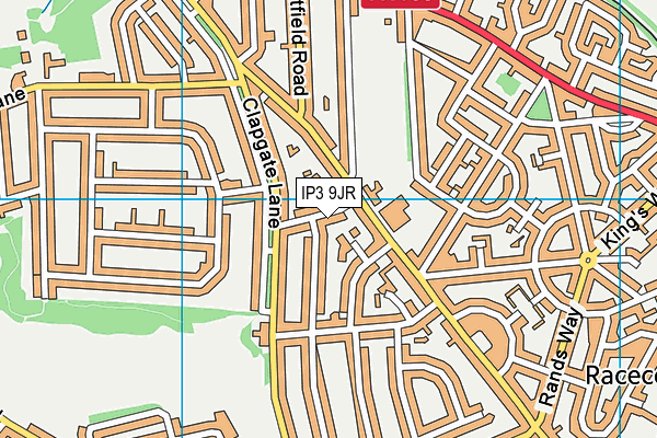 IP3 9JR map - OS VectorMap District (Ordnance Survey)