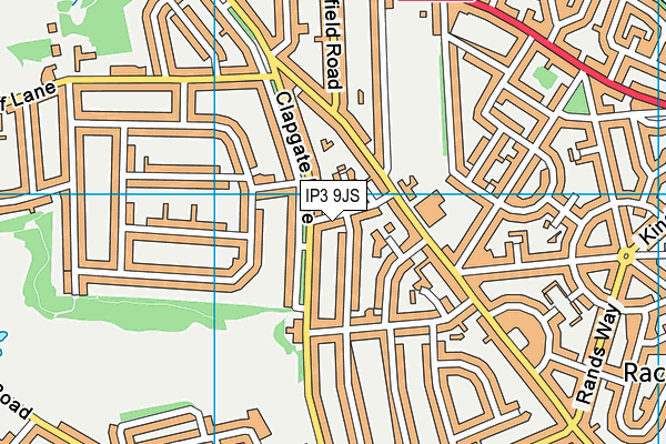 IP3 9JS map - OS VectorMap District (Ordnance Survey)