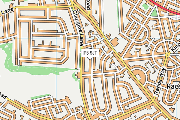 IP3 9JT map - OS VectorMap District (Ordnance Survey)