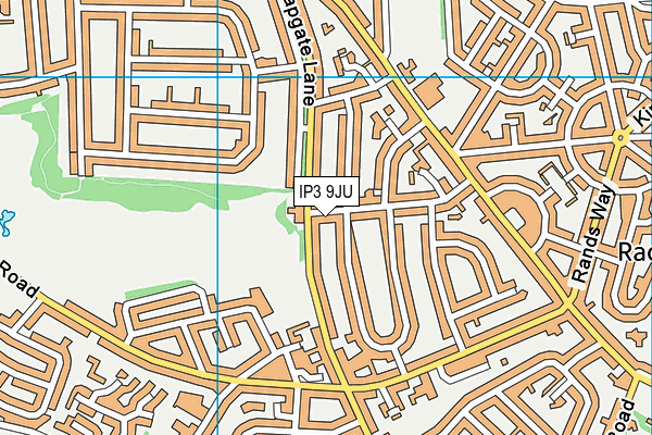 IP3 9JU map - OS VectorMap District (Ordnance Survey)