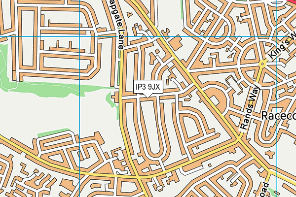 IP3 9JX map - OS VectorMap District (Ordnance Survey)