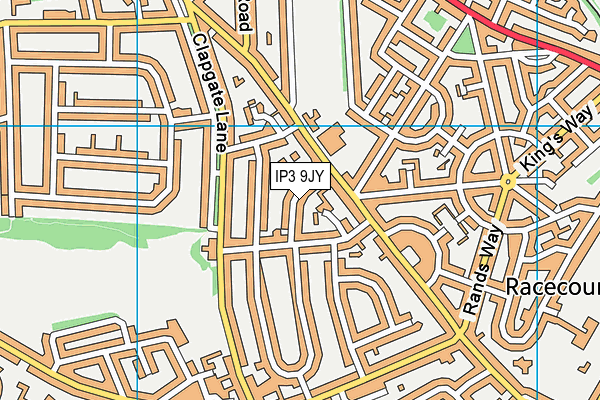 IP3 9JY map - OS VectorMap District (Ordnance Survey)