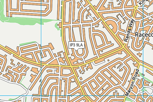 IP3 9LA map - OS VectorMap District (Ordnance Survey)
