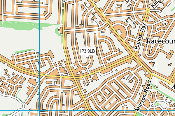 IP3 9LB map - OS VectorMap District (Ordnance Survey)