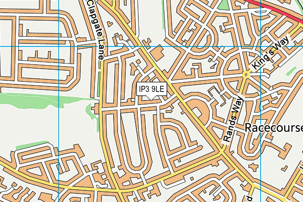 IP3 9LE map - OS VectorMap District (Ordnance Survey)