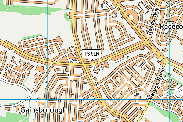 IP3 9LR map - OS VectorMap District (Ordnance Survey)