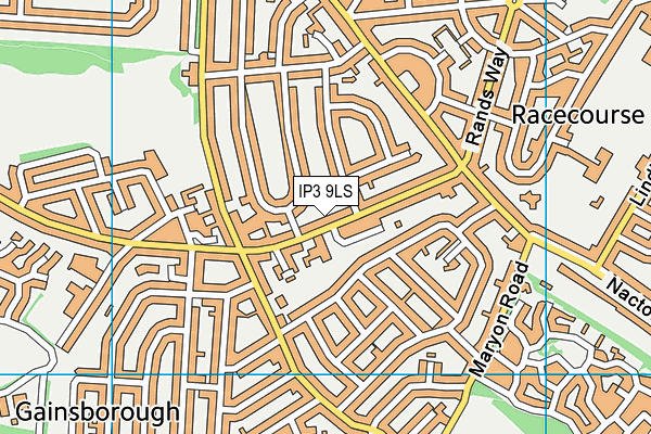 IP3 9LS map - OS VectorMap District (Ordnance Survey)