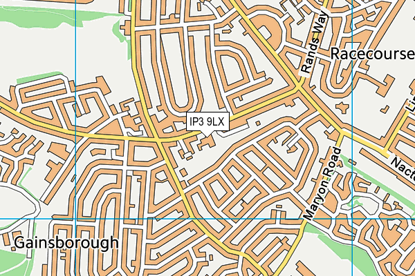 IP3 9LX map - OS VectorMap District (Ordnance Survey)