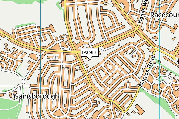 IP3 9LY map - OS VectorMap District (Ordnance Survey)