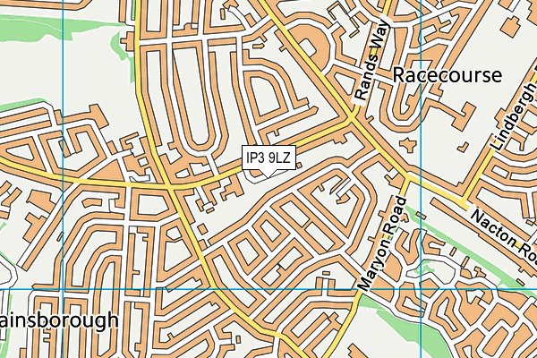 IP3 9LZ map - OS VectorMap District (Ordnance Survey)