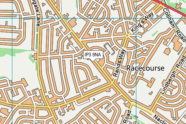 IP3 9NA map - OS VectorMap District (Ordnance Survey)