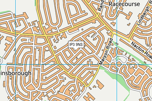 IP3 9NS map - OS VectorMap District (Ordnance Survey)
