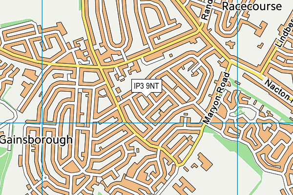 IP3 9NT map - OS VectorMap District (Ordnance Survey)