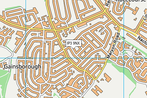 IP3 9NX map - OS VectorMap District (Ordnance Survey)