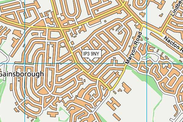 IP3 9NY map - OS VectorMap District (Ordnance Survey)